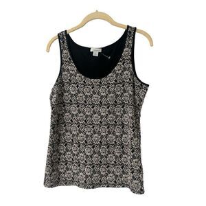 Sundance tank top black & gray floral sz S